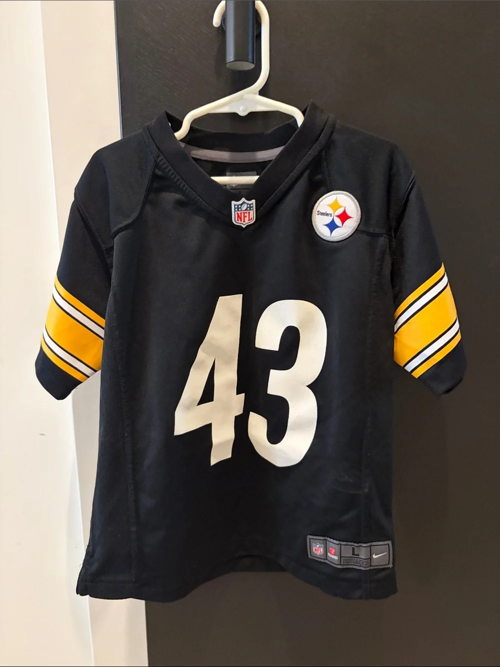 Nike Kids Black and Yellow Football Jersey #43